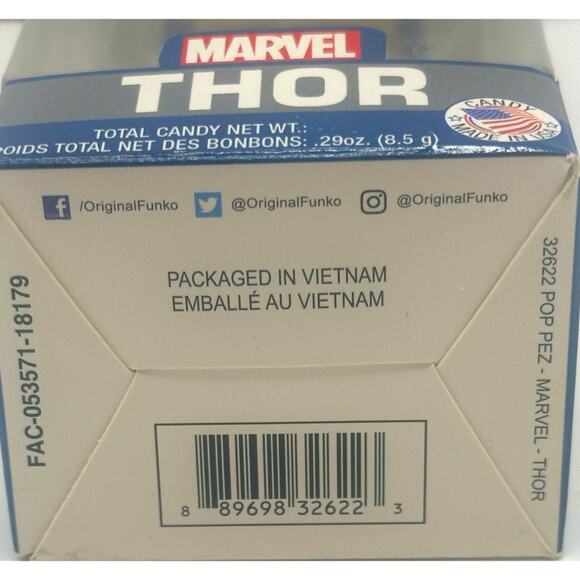 MARVEL “ THOR “ POP PEZ NEW in BOX NEVER Opened CANDY & DISPENSER COLLECTABLE - Picture 7 of 7